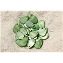 10pc - Breloques Pendentifs Nacre Gouttes 19mm Vert   4558550019912