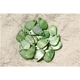 10pc - Charms con ciondolo in madreperla 19mm Verde 4558550019912