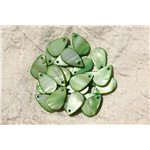 10pc - Breloques Pendentifs Nacre Gouttes 19mm Vert   4558550019912