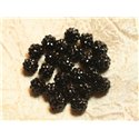 5pc - Perles Shamballas Résine 12x10mm Noir   4558550019967