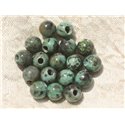 2pc - Perles de Pierre Perçage 2.5mm - Turquoise Afrique 8mm   4558550020123