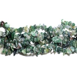 130pc aprox - Cuentas de piedra - Virutas de rocailles de ágata musgo 5-12mm - 4558550020154 