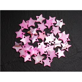 10pc - Dijes Colgantes Nácar Rosas Estrellas 12mm 4558550020185