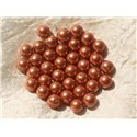 10pc - Perles Nacre Rose Orange Boules 8mm   4558550020253