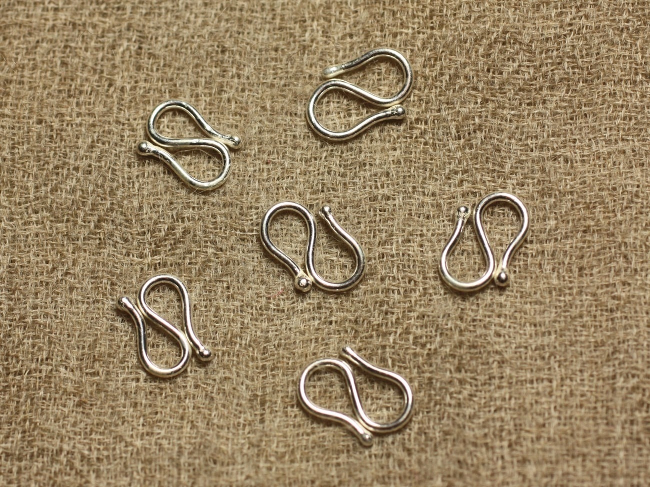 1pc - Fermoir Argent 925 Forme S 9x6mm - 4558550020321
