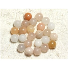 10pc - Perline di pietra - Palline di avventurina rosa multicolore 10mm 4558550000002 