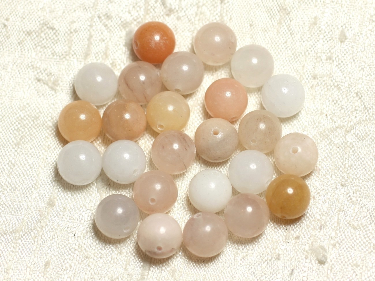 10pc - Perles de Pierre - Aventurine Rose multicolore Boules 10mm   4558550000002 