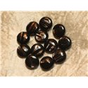 2pc - Perles de Pierre - Hypersthène Palets 12mm   4558550020437