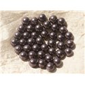 10pc - Perles Nacre Violette Boules 8mm   4558550020512