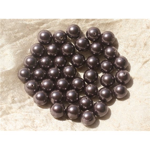 10pc - Perles Nacre Violette Boules 8mm   4558550020512