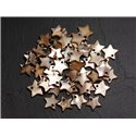 10pc - Breloques Pendentifs Nacre Etoiles Marron Beige12mm   4558550020543