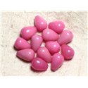 4pc - Perles de Pierre - Jade Gouttes 14x10mm Rose Bonbon - 4558550021175 