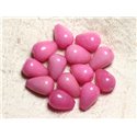 4pc - Perles de Pierre - Jade Gouttes 14x10mm Rose Bonbon - 4558550021175 