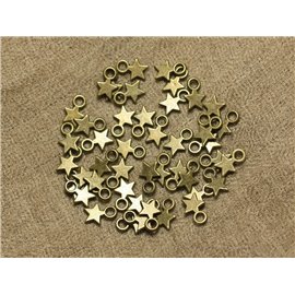 40pc - Abalorios Star Charms Metal Bronce 10mm 4558550020635