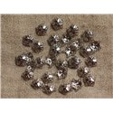 10pc - Coupelles Métal Argenté Rhodium 10mm   4558550020697