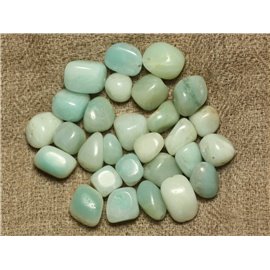 15pc - Perles Pierre Amazonite Nuggets Ovales Rectangles 7-10mm blanc vert turquoise - 4558550020703