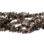 120pc environ - Perles Pierre - Quartz Fumé Rocailles Chips 5-10mm Marron Gris Transparent - 4558550020741