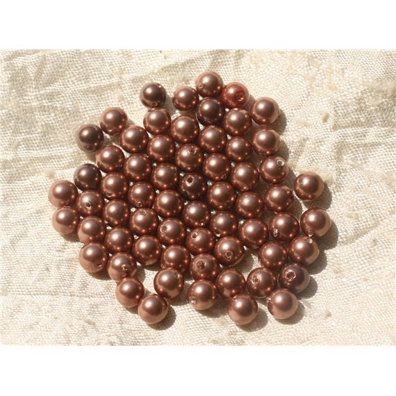 10pc - Perles Nacre Cuivre Boules 6mm   4558550020758