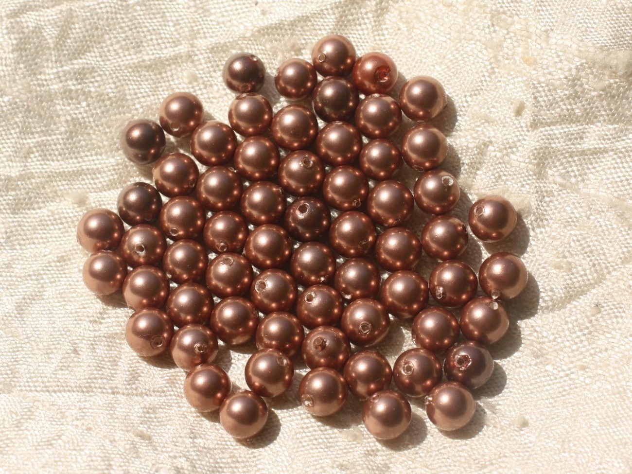 10pc - Perles Nacre Cuivre Boules 6mm   4558550020758