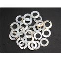 10pc - Perles Breloques Pendentifs Nacre Cercles Donuts 15mm   4558550020765