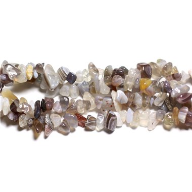 130pc environ - Perles de Pierre Agate du Botswana Rocailles Chips 5-12mm -  4558550020796 