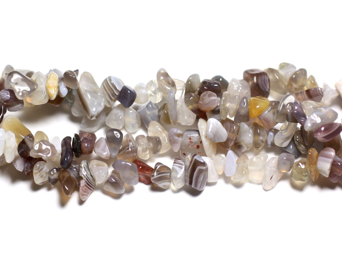 130pc environ - Perles de Pierre Agate du Botswana Rocailles Chips 5-12mm -  4558550020796 