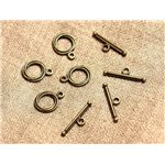 10pc - Fermoirs Toogle T Métal Bronze Qualité Rond 17x13mm   4558550020802