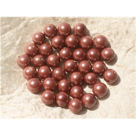 10pc - Nacre Pink Copper Beads Balls 8mm 4558550020871