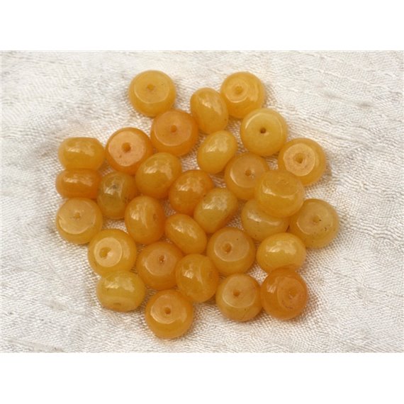 10pc - Perles de Pierre - Jade Rondelles 10x6mm Jaune   4558550020949