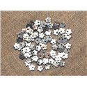 5pc - Perles Breloques Acier Chirurgical Fleurs 6mm   4558550020956