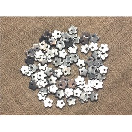 5pc - Charm in acciaio chirurgico perline Fiori 6mm 4558550020956