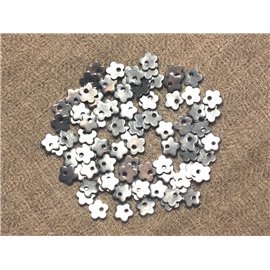 5pc - Surgical Steel Charm Beads Flowers 6mm 4558550020956