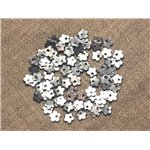 5pc - Perles Breloques Acier Chirurgical Fleurs 6mm   4558550020956