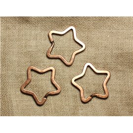20pc - Metal Copper Keychain Rings - Star 34mm 4558550020970