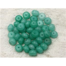 10pc - Stone Beads - Jade Rondelles 10x6mm Turquoise Blue 4558550021021 