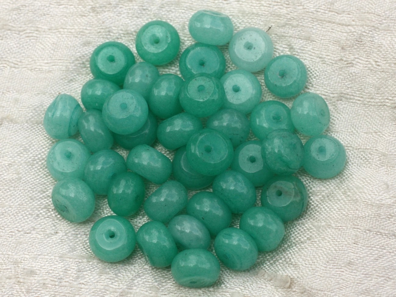 10pc - Perles de Pierre - Jade Rondelles 10x6mm Bleu Turquoise   4558550021021 