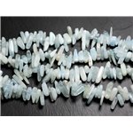 10pc - Perles de Pierre Aigue Marine Rocailles Chips Batonnets 12-20mm -4558550021113 