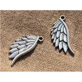 4pc - Beads Charms Pendants Silver Plated Wings 30mm 4558550005571 