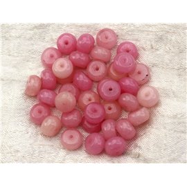 10Stk - Steinperlen - Jade Unterlegscheiben 10x6mm Pink 4558550021151