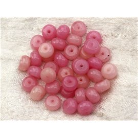 10pc - Cuentas de piedra - Rondelles de jade 10x6mm Rosa 4558550021151