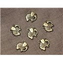 10pc - Breloques Pendentifs Métal Bronze Elephant 19mm   4558550021212 