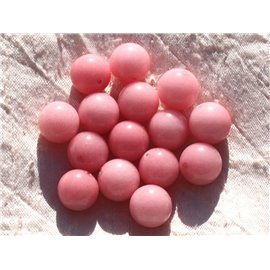 4pc - Cuentas de piedra - Bolas de jade 14 mm Rosa melocotón Coral 4558550014535 