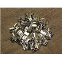 200pc - Embouts sans attache métal Argenté sans nickel 7x5.5mm   4558550021380