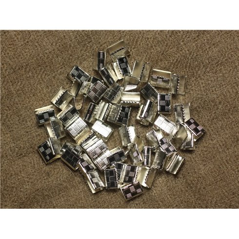 200pc - Embouts sans attache métal Argenté sans nickel 7x5.5mm   4558550021380