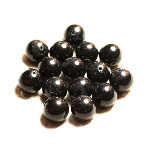 4pc - Perles de Pierre - Jade Boules 14mm Noir 4558550004468 