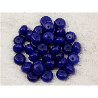 10pc - Perles de Pierre - Jade Rondelles 10x6mm Bleu Nuit   4558550021427