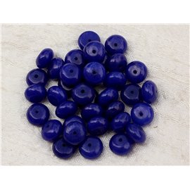 10pc - Stone Beads - Jade Rondelles 10x6mm Night Blue 4558550021427