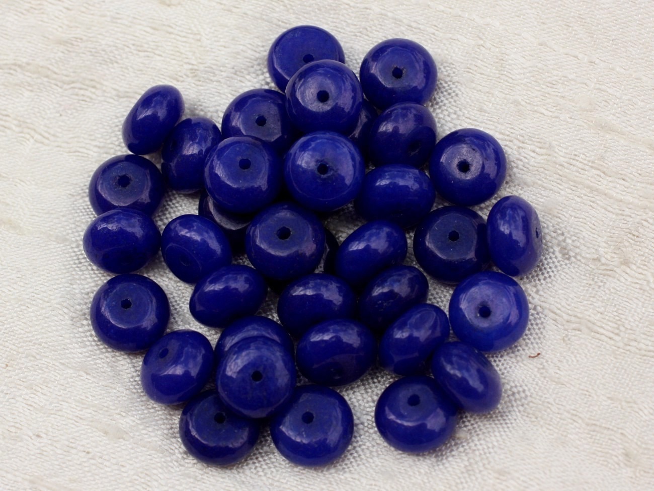 10pc - Perles de Pierre - Jade Rondelles 10x6mm Bleu Nuit   4558550021427