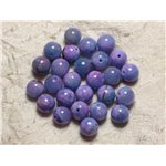 10pc - Perles de Pierre - Jade Bleu et Rose Boules 8mm   4558550021502