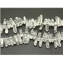 10pc - Perles Cristal de Roche Quartz Batonnets 12-25mm - 4558550021540 